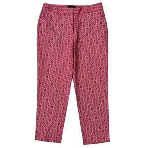 {Talbots} "Heritage" Petite Pink White Silver Tapered Straight Leg Dress Pants